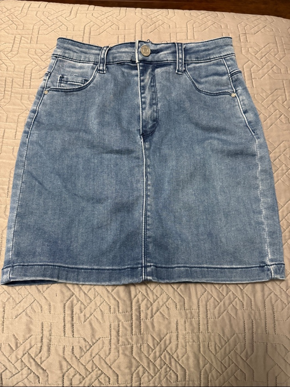 Stretch Denim Mini Skirt